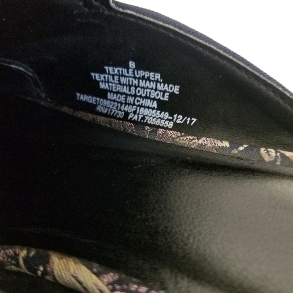 Vintage Black Satin Print Floral Mules - Picture 7 of 8